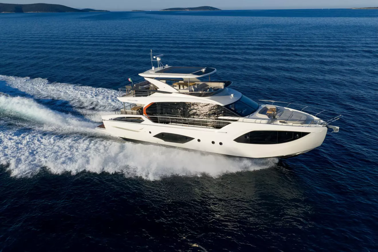 Absolute 70 Fly aerial view cruising