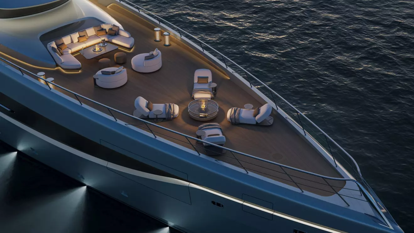ISA Granturismo 66M bow lounge area