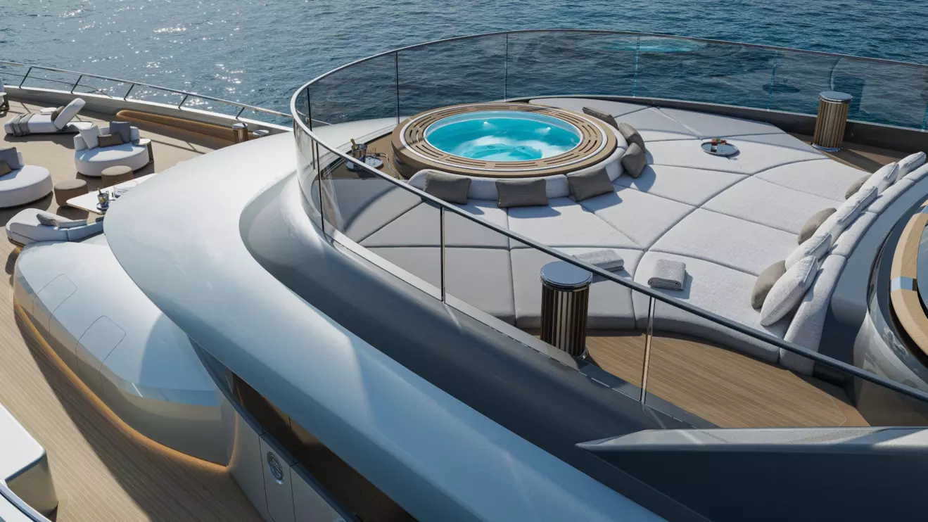 ISA Granturismo 66M top deck jacuzzi
