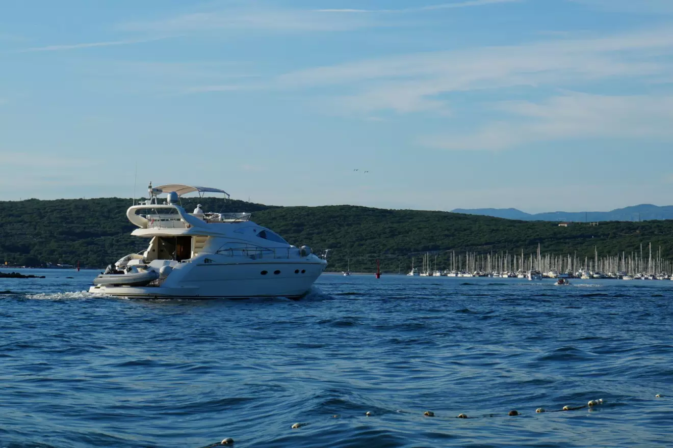 Marina Punat - boat in Punat Bay.JPG