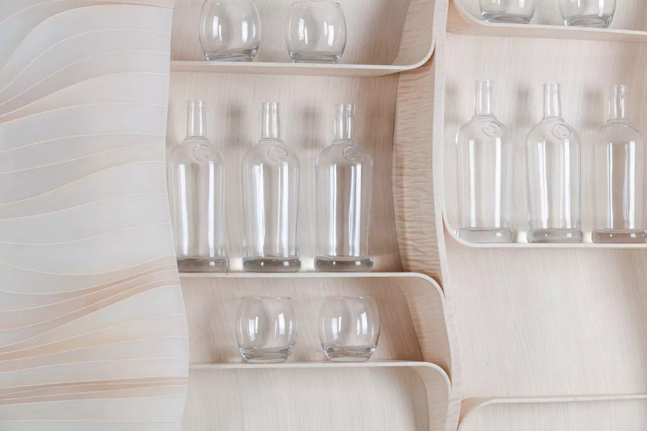 Close-up of ethereal cabinet by Marc Fish