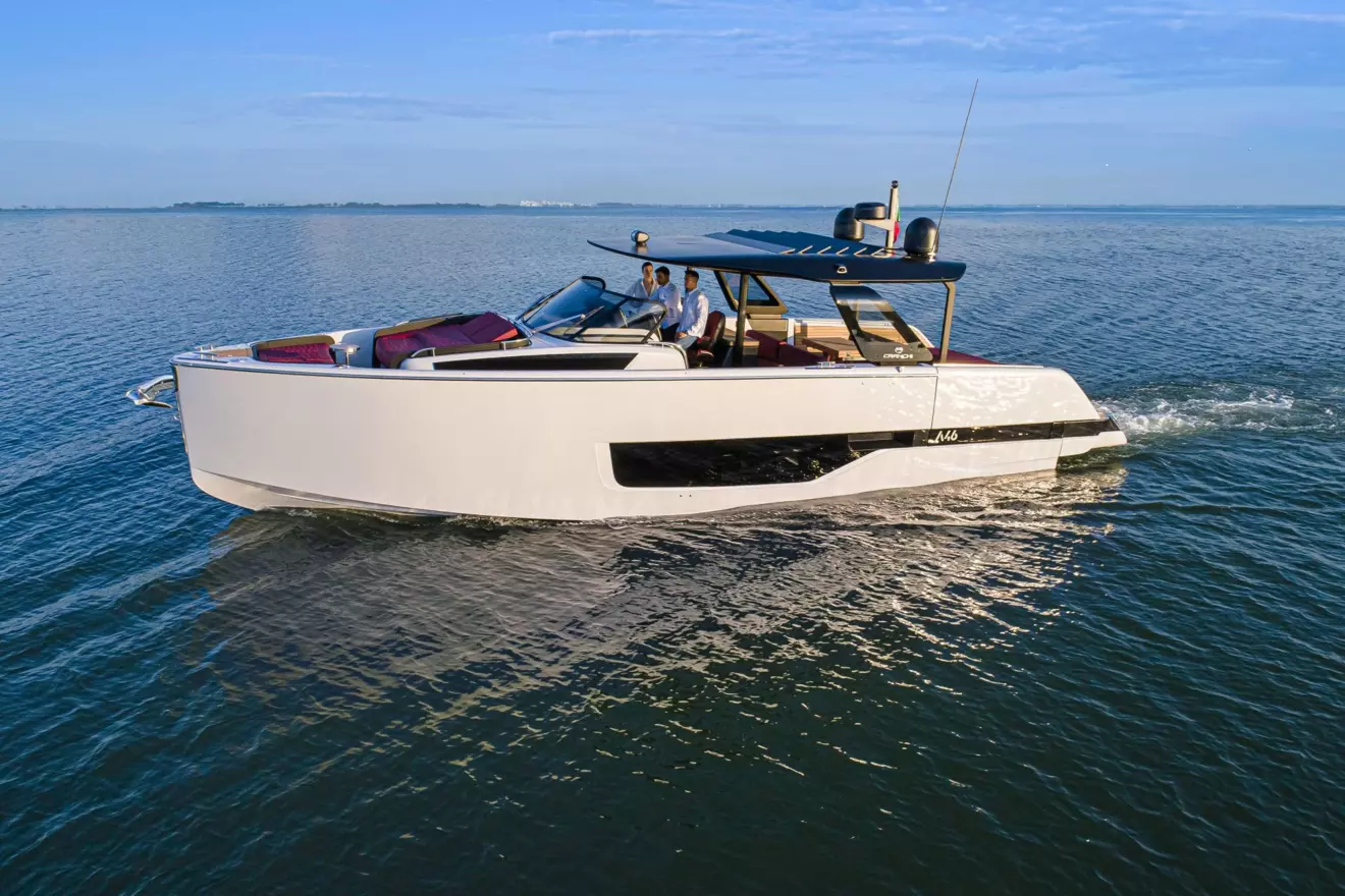 Cranchi A46 Luxury Tender side profile underway