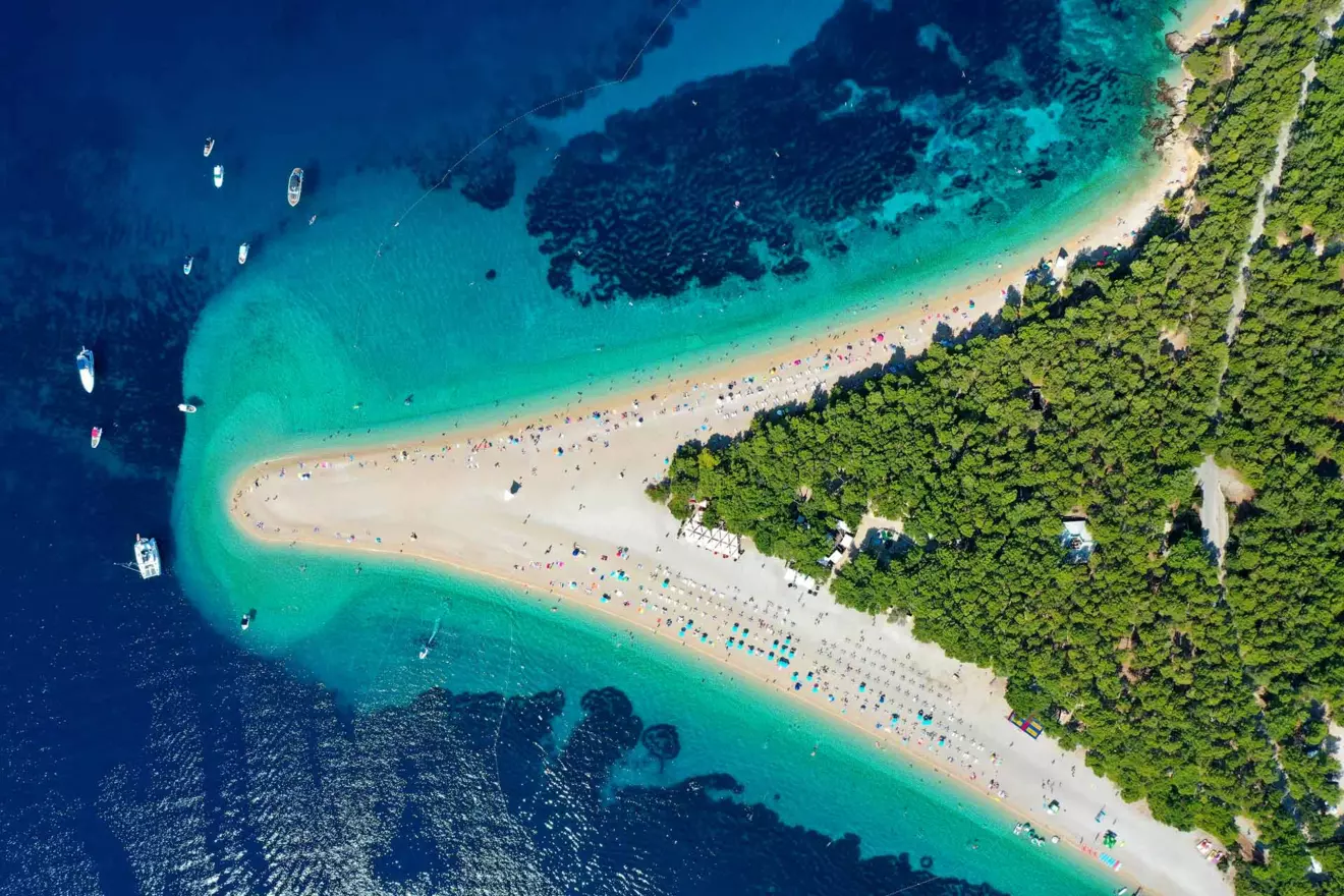 Zlatni rat beach, aerial view
