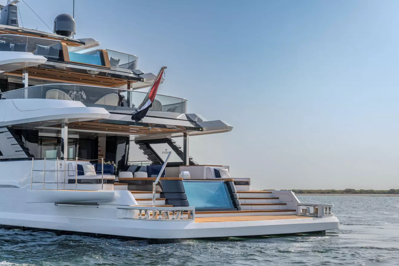 Aft infinity pool on Majesty 145