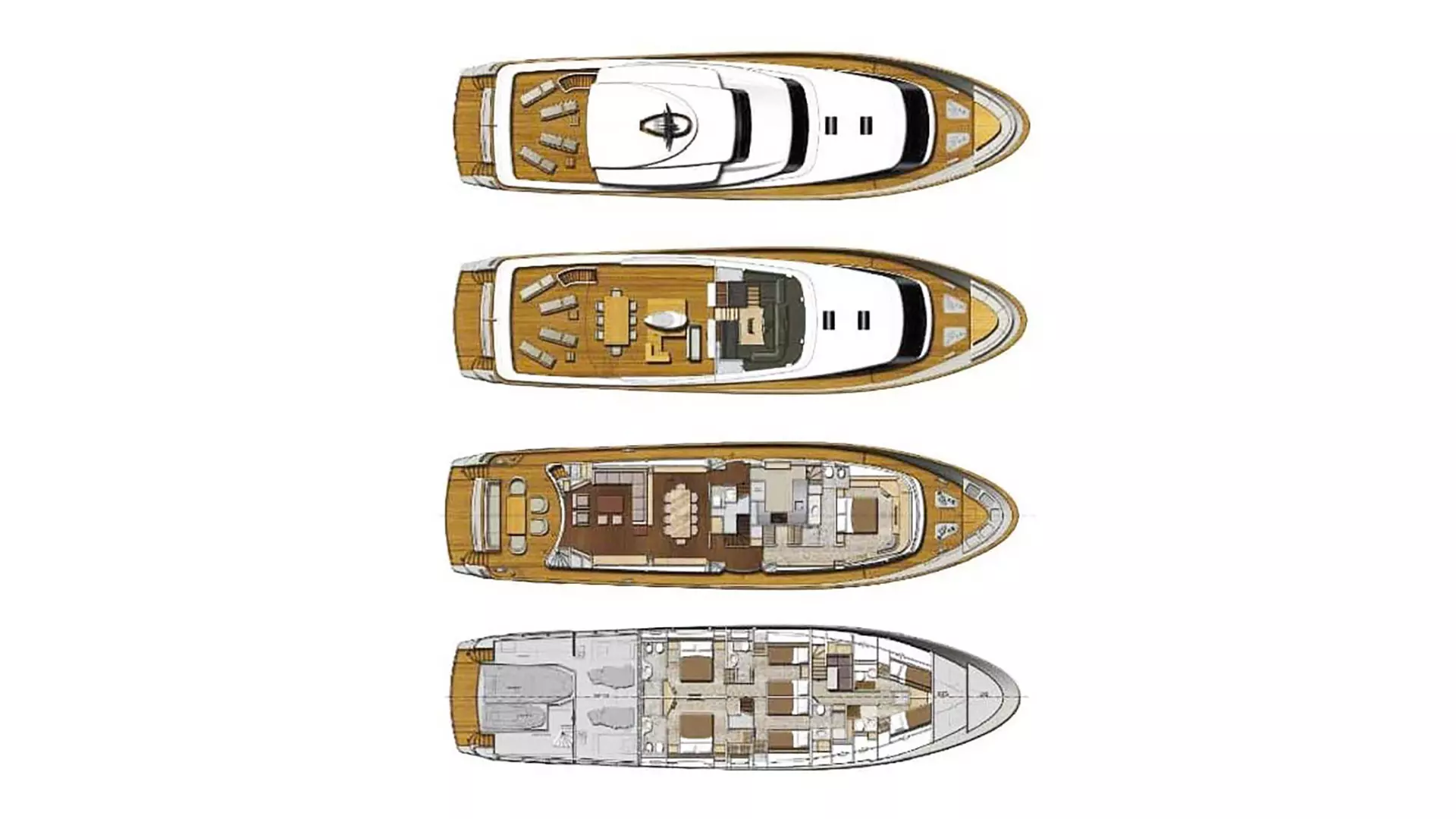 Layout of luxury yacht