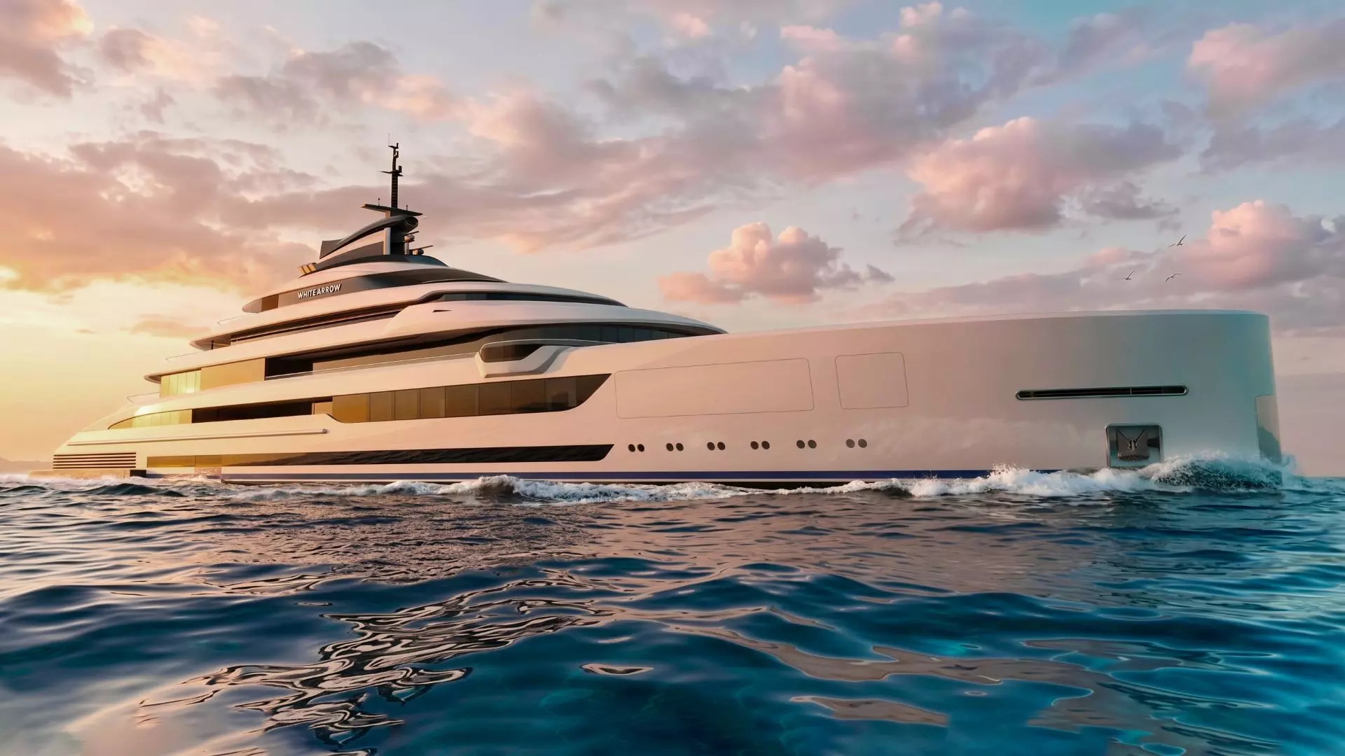 Nuvolari Lenard 116m superyacht Project White Arrow cruising at sea