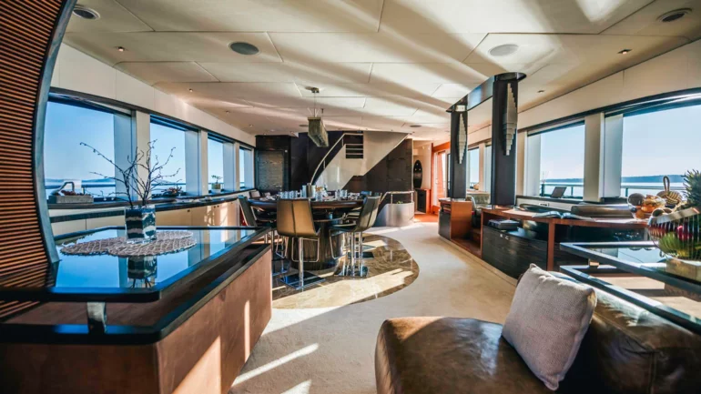 Main saloon of a yacht