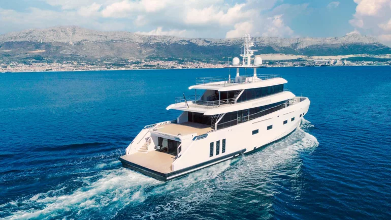 Luxury yacht cruising