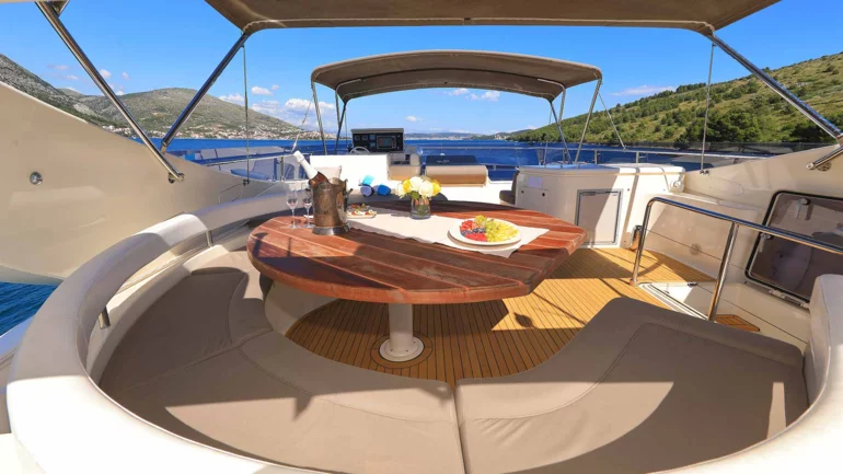 Social area of a luxury yacht