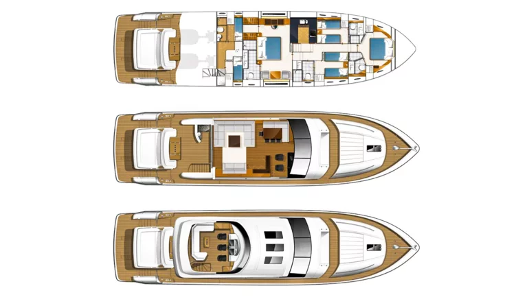 Layout of a luxury yacht