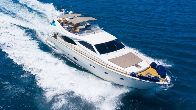 Side view of luxury yacht