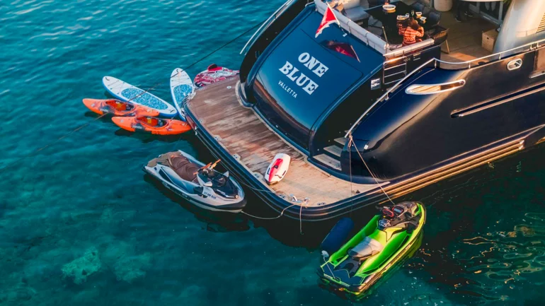Water toys in sea